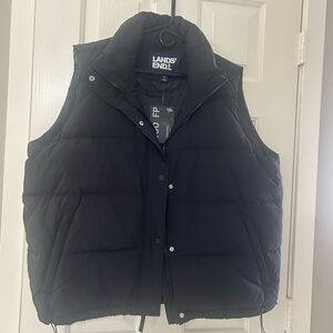 Lands' End Women’s Black Down Puffer Vest Size XL